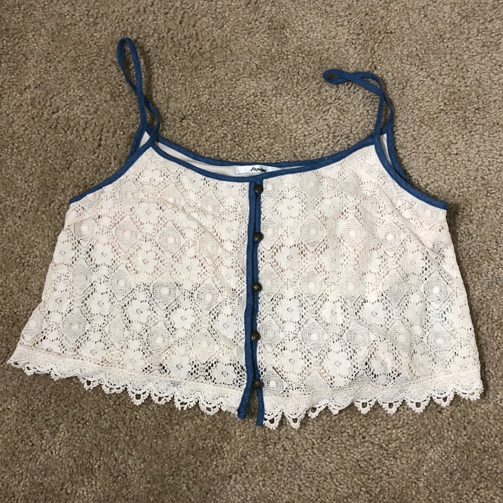 Ivory & Denim Crop Top